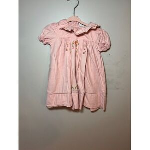 Sophie & Lucas Pink Embroidered Floral Cotton Dress Baby Girl 18M SL3314